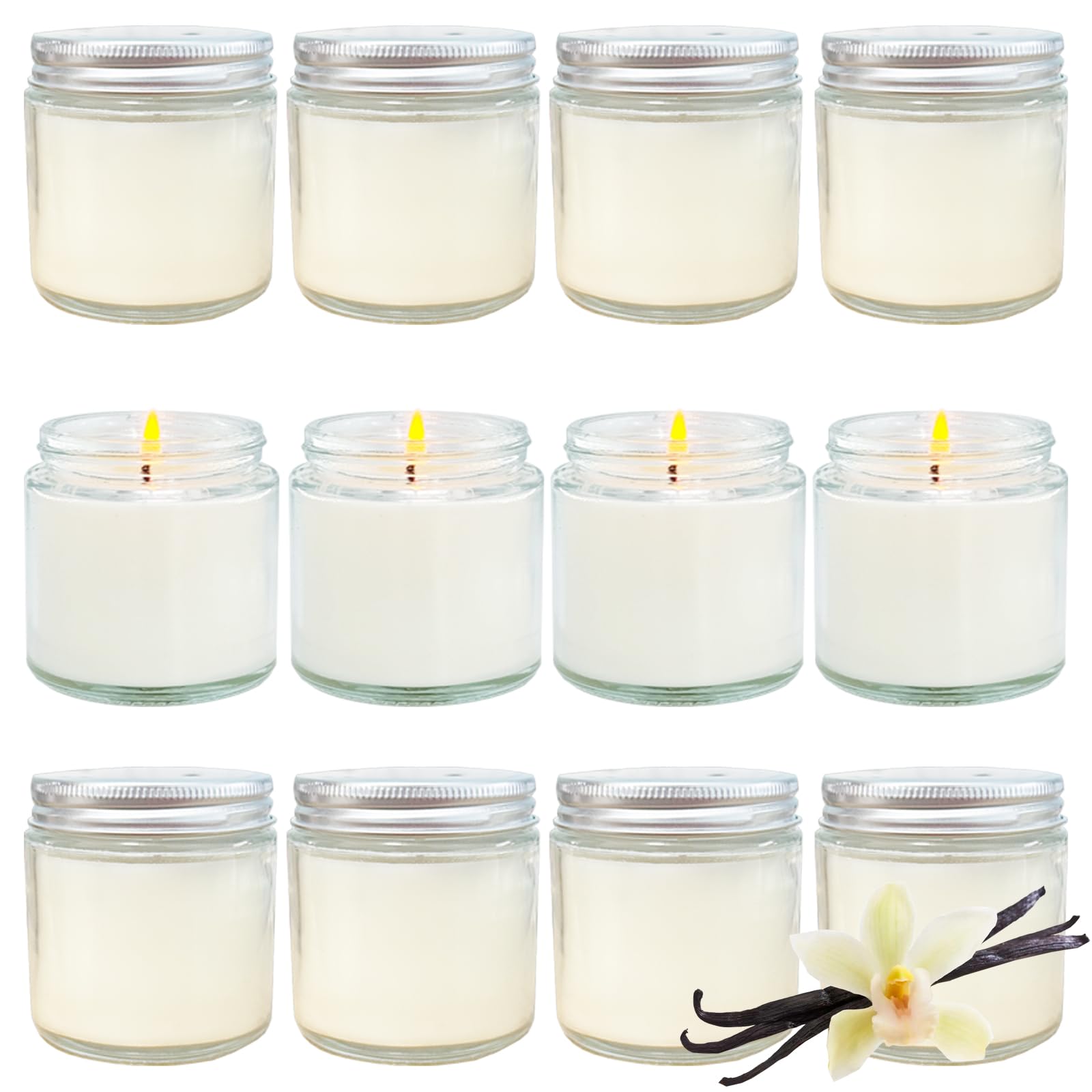 24 Pcs 4 Oz Mini White Soy Candles,Lavender Scented Candles Set,Bulk Aromatherapy Candle,Great Stress Relieving Scented Candle for Girls as a Gift for Birthdays, Weddings and More!