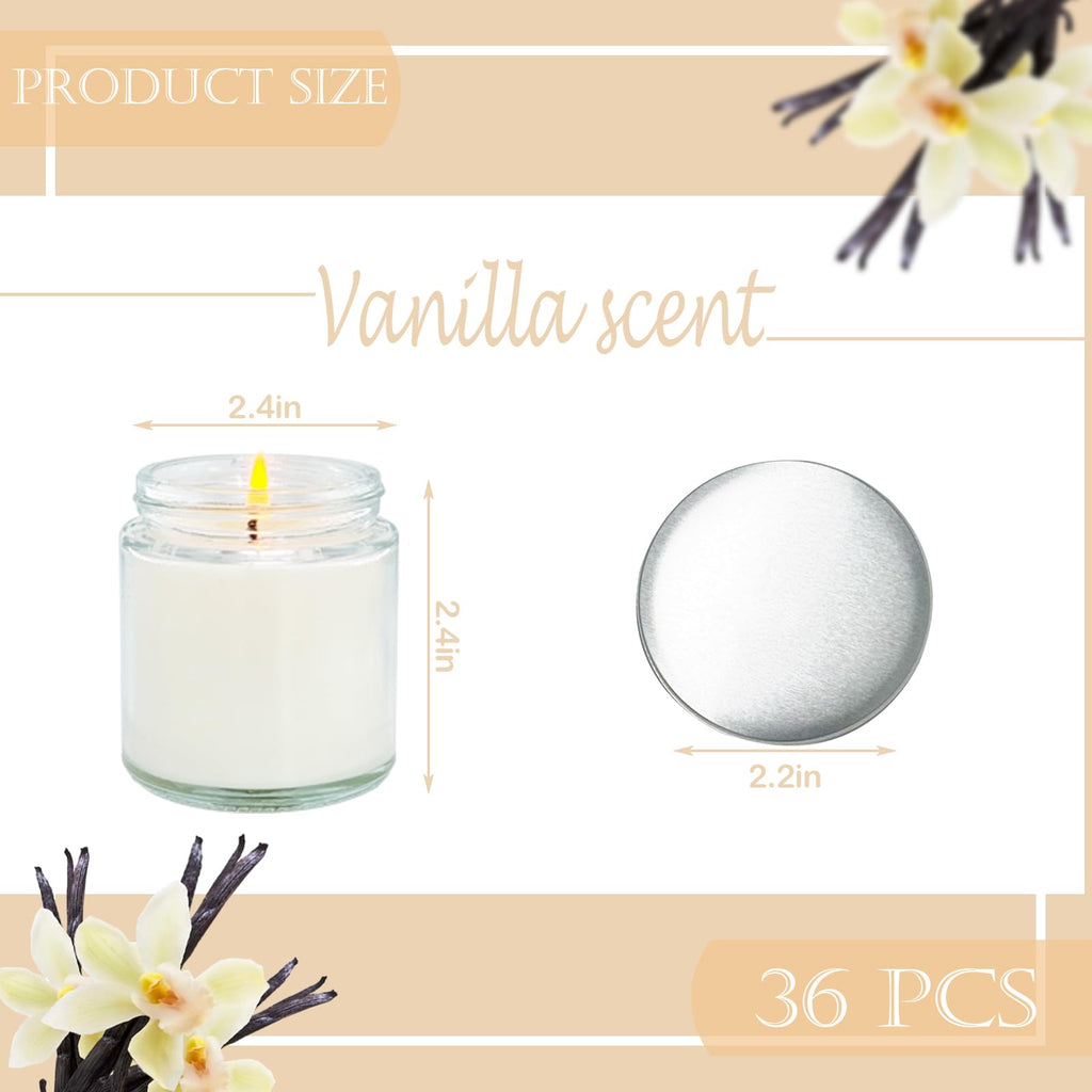 24 Pcs 4 Oz Mini White Soy Candles,Lavender Scented Candles Set,Bulk Aromatherapy Candle,Great Stress Relieving Scented Candle for Girls as a Gift for Birthdays, Weddings and More!