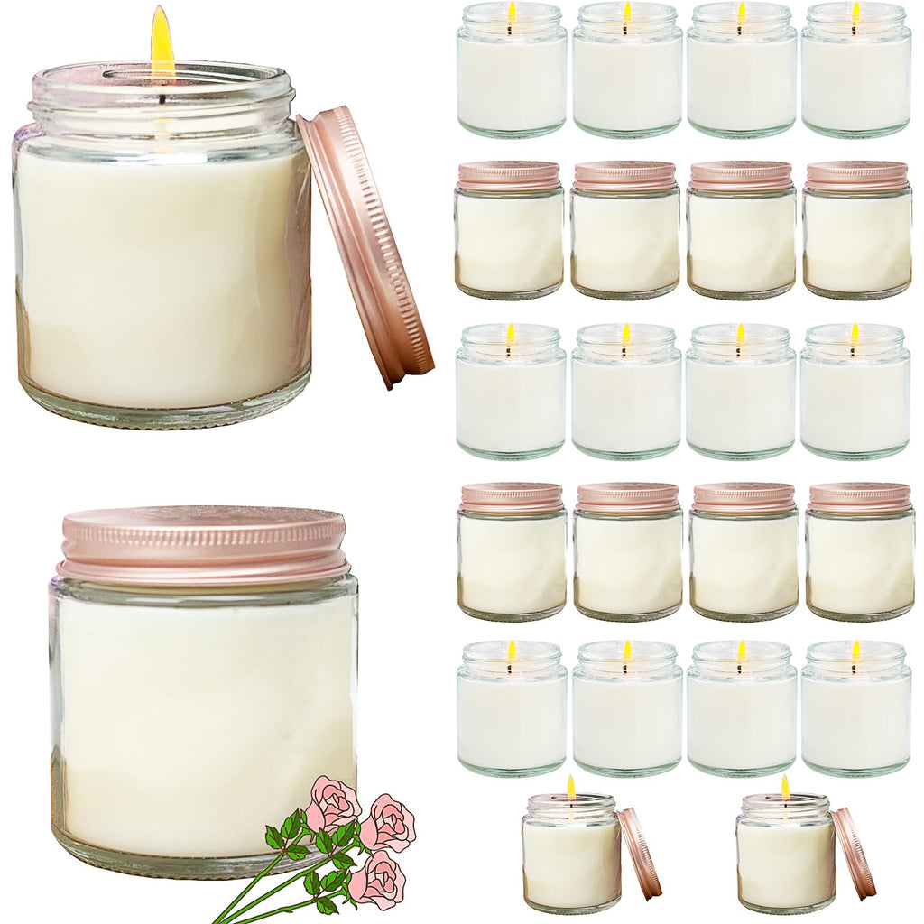 24 Pcs 4 Oz Mini White Soy Candles,Lavender Scented Candles Set,Bulk Aromatherapy Candle,Great Stress Relieving Scented Candle for Girls as a Gift for Birthdays, Weddings and More!