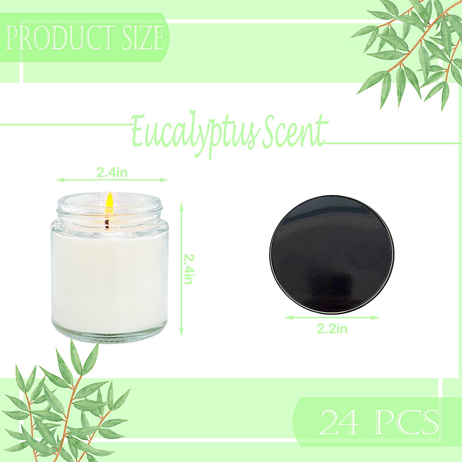 24 Pcs 4 Oz Mini White Soy Candles,Lavender Scented Candles Set,Bulk Aromatherapy Candle,Great Stress Relieving Scented Candle for Girls as a Gift for Birthdays, Weddings and More!