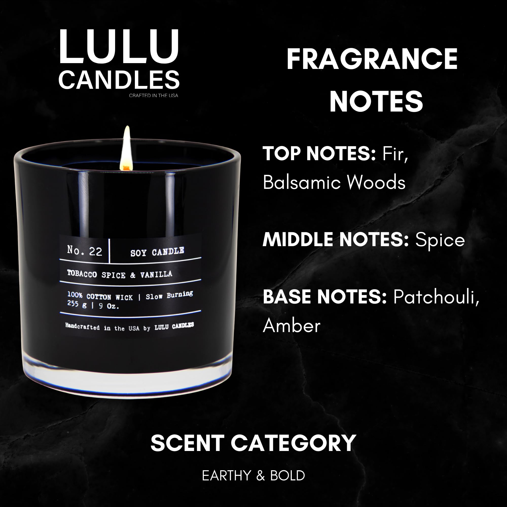 Lulu Candles | Vanilla Oak | Luxury Scented Soy Jar Candle | Hand Poured in The USA | Highly Scented & Long Lasting- 9 Oz.