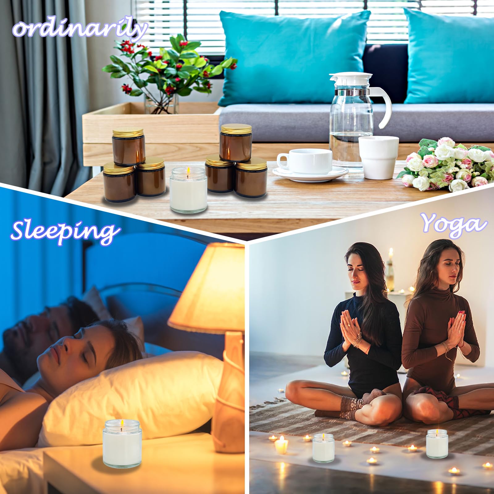 24 Pcs 4 Oz Mini White Soy Candles,Lavender Scented Candles Set,Bulk Aromatherapy Candle,Great Stress Relieving Scented Candle for Girls as a Gift for Birthdays, Weddings and More!