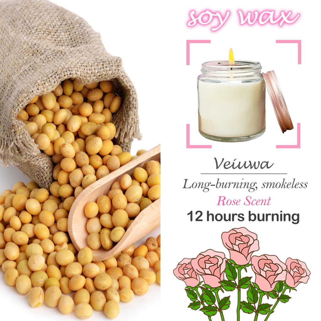 24 Pcs 4 Oz Mini White Soy Candles,Lavender Scented Candles Set,Bulk Aromatherapy Candle,Great Stress Relieving Scented Candle for Girls as a Gift for Birthdays, Weddings and More!