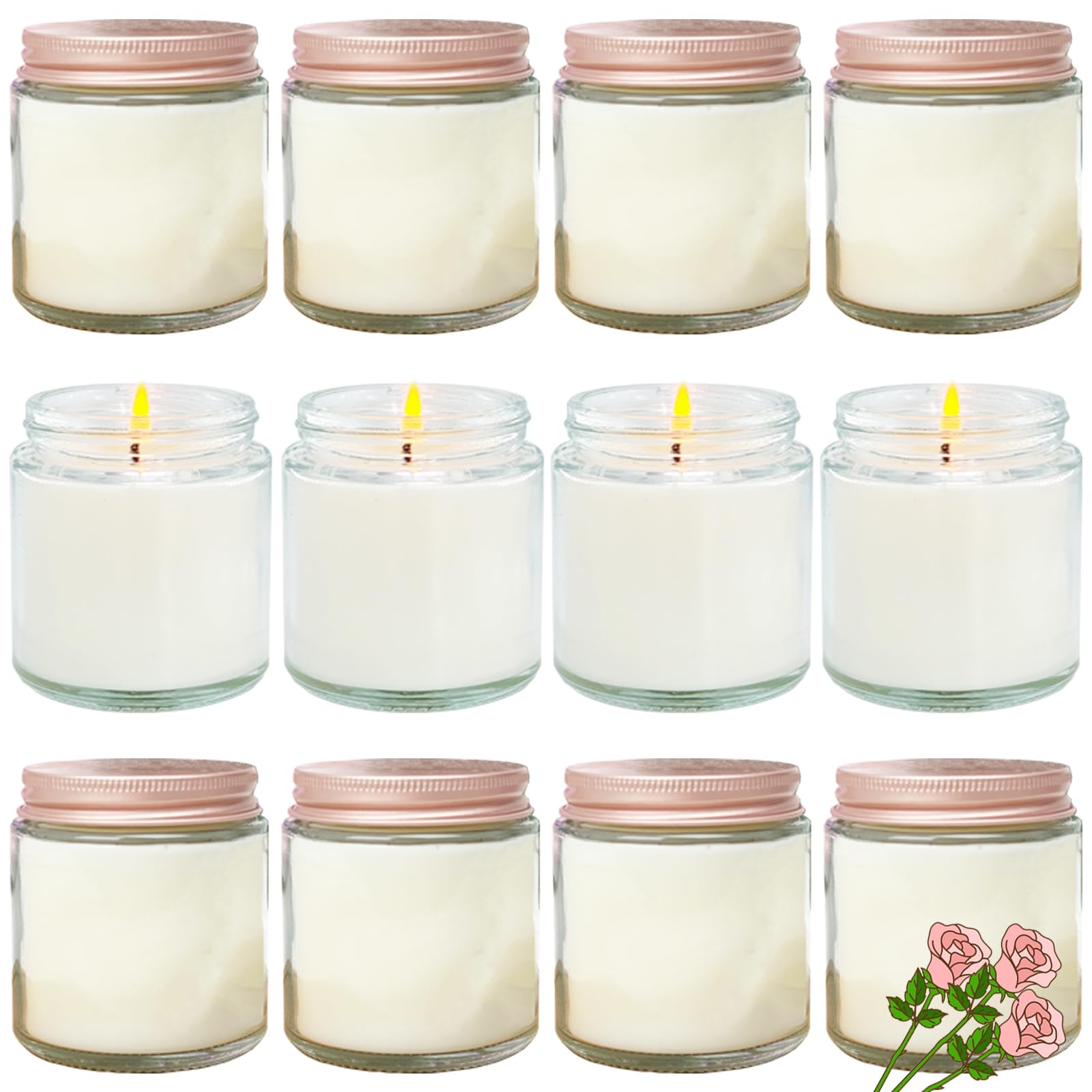 24 Pcs 4 Oz Mini White Soy Candles,Lavender Scented Candles Set,Bulk Aromatherapy Candle,Great Stress Relieving Scented Candle for Girls as a Gift for Birthdays, Weddings and More!