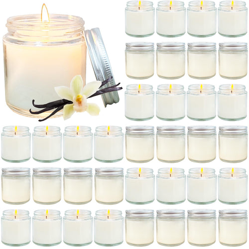 24 Pcs 4 Oz Mini White Soy Candles,Lavender Scented Candles Set,Bulk Aromatherapy Candle,Great Stress Relieving Scented Candle for Girls as a Gift for Birthdays, Weddings and More!