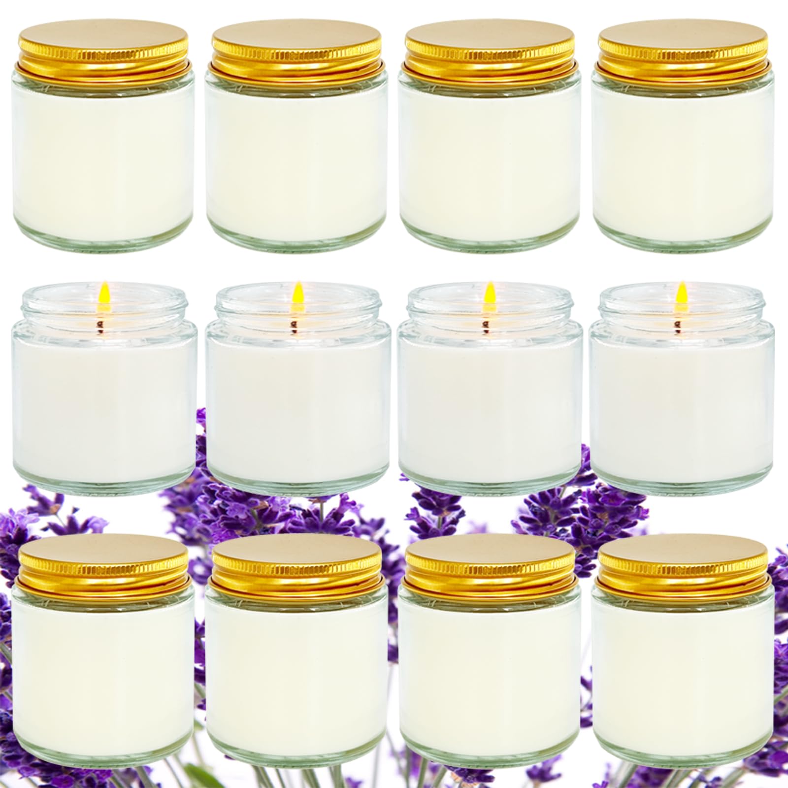 24 Pcs 4 Oz Mini White Soy Candles,Lavender Scented Candles Set,Bulk Aromatherapy Candle,Great Stress Relieving Scented Candle for Girls as a Gift for Birthdays, Weddings and More!